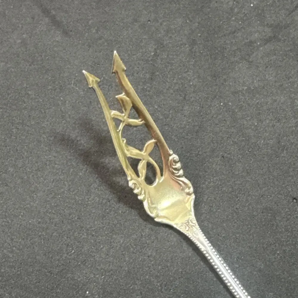 Canterbury by Towle Sterling Silver Pickle Fork Gold Wash Long 8 5/8